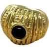 HUANGBONIG Anello creativo e personalizzato in agata nera, anello retrò malachite