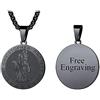 FaithHeart Collana Uomo Donna San Cristoforo Argento Nero Oro 3D Rilievo Rotondo Ovale Amuleto Talismano in 316L Acciaio Impermeabile Antiruggine 55+5 CM Catena Impresa