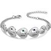 lorajewel Bracciali da Donna Personalizzato con Nome Pietra di nascita Bracciale Cuore in Argento Regalo per Festa della mamma San Valentino Natale