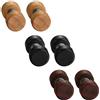 Flongo 8mm Orecchini di Legno Uomo Donna, 3 Pares Orecchini Acciaio Inossidabile Hip Hop Stile Tondo Piccoli Orecchini, Orecchini Nero Giallo Marrone