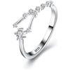 Clearine Anello Argento 925 zircone Oroscopo-Toro Zodiaco 12 Costellazione Astrologia Regolabile Statemente