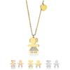 inSCINTILLE Collana Donna in Acciaio Inossidabile con Ciondolo Bebè e Cristalli Strass (Bimba Oro Giallo)