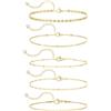 Emibele Bracciali D'oro per le Donne, Set Di Bracciali Impilabili Placcati In Oro 14K, Catena Cubana Regolabile A Forma Di Graffetta Bracciale D'oro Minimalista Di Tendenza per le Donne