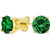 Bling Jewelry Orecchini A Perno In CZ Verde 1CT, Taglio Brillante, Placcati In Oro Giallo, In Argento Sterling .925, Con Simulazione Di Smeraldo AAA CZ