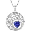 FJ Collana Albero della Vita per Donna Argento Sterling 925 Collana con Ciondolo Tanzanite Gioielli Pietre Portafortuna Dicembre per Donna