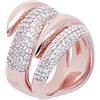 Bronzallure Anello disegno a fiamma bombato con cubic zirconia bianchi (EU 14)