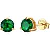 Just Being Cute Earrings Gold 585 Placcato, Zircone 5A+ Orecchini in Argento 925 Donna Pietra Natale Ipoallergenico Regalo Gioielli per Donna 4/5/6/6.5/7.5/8 mm 4mm Verde