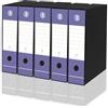 LogicaShop DOX Faldoni Portadocumenti Ufficio con Custodia, Raccoglitore ad Anelli A4, Dorso 8, Formato Commerciale, 32 cm Altezza, Classificatori Dossier Archivio Fatture e Documenti, 5 Pz (Viola)
