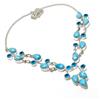 Fatto a mano Collana con pietre preziose topazio blu Larimar London fatta a mano gioielli ...