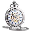 ManChDa Orologio da tasca da uomo classico meccanico a mano con vento, orologio da tasca Steampunk, numeri romani Fob, orologio da polso per uomini e donne con catena + confezione regalo