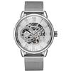 MG. ORKINA Orologio da uomo con quadrante in scheletro meccanico con orologio maschile di design semplice