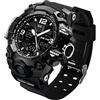 LYMFHCH Orologio sportivo da uomo analogico con LED militare digitale cronometro elettronico con doppio quadrante orologio da polso tattico