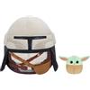 False Peluche Squishmallows Star Wars - Mandalorian (30 cm) e Grogu (9 cm)