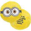 Joy Toy Cuscino Peluche Rotondo Minions 3 Ricamato