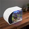 GIDRLL Piccolo set completo per acquario con pompa dell'acqua, illuminazione a LED e sistema di filtraggio integrato, serbatoio in vetro per la casa e l'ufficio per gamberetti di pesce, 42,3 x 22,6 x 1,5 cm