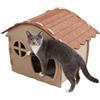 Generic C0zy - C0zy - Cuccia per gatti in feltro semi-chiusa, traspirante, isolata, calda, per gattini di taglia piccola, media e grande, per interni ed esterni, per portico, balcone, giardino