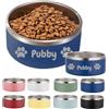Mocessory Ciotola per cani personalizzata con nome 946 mL, 1,24 L, 1,89 L | Ciotola in acciaio inossidabile per cani e gatti, incisione laser, termica, antiscivolo, per acqua e cibo
