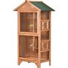 PawHut Gabbia per Uccelli da Esterno in Legno 80.5x57x153 cm Arancione