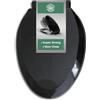 Renovators Supply Manufacturing Sedile WC in plastica nera con chiusura morbida allungato con fissaggio regolabile