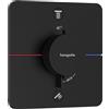 hansgrohe ShowerSelect Comfort Q - Miscelatore termostatico incasso, Rubinetto termostatico con blocco di sicurezza (SafetyStop) a 40° C, Termostato, 2 utenze, nero opaco