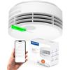 Hekatron Genius Plus rilevatore di fumo, app, Made in Germany, 1 pezzo | certificato VdS, marchio Q, 85 dB(A), batteria al litio fino a 10 anni, fissaggio adesivo o a vite, istruzioni multilingue