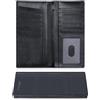 VISOUL Portafoglio Lungo in Vera Pelle con Copertina per Libretto Degli Assegni per Uomo, Bifold Portafoglio Alto per Contanti e Carte di Credito con Blocco RFID-Nero+Napa Nero