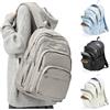 Lendolk Zaino Scuola Molti Compartimenti Grande Capacità, Zaino da Viaggio Leggero Università Uomo Donna, Casual Zainetto Scuola Superiore Pc 14 Pollici Impermeabile(Marrone)