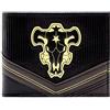 Black Clover Kingdom of Magic Knights Black Bull Portafoglio/Portamonete con porta-ID e porta carte, Nero