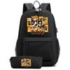 Huacaiyu Anime Haikyuu Zaino + Astuccio 2pcs Set Karasuno Cosplay Hinata Shoyo per Multifunzione Zaino da Viaggio Bookbag con serratura Daypack Borsa da Scuola Nero