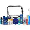 A2S Protection Set 13 pezzi per uomo bundle Colgate, Spazzolino da viaggio pieghevole, Gard, Nivea Men showergel, Nivea Deo , Listerine, Nivea Crème, Sani&Belli, Ultrex, Gel revigorant