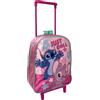 CARTOON Zaino con trolley Stitch e Angel Disney borsa per la scuola asilo materna zainetto 28 cm con ruote e manico allungabile