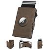 Manmaxim Portafoglio Uomo Airtag, Porta Carte di Credito Slim Uomo Portacarte Schermato RFID, Pop-Up Compatto Men's Air tag Wallet con Portamonete Capacità Porta Tessere per 9-12 Carte & 2 Finestra ID, Marrone