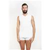 Nottingham Smanicato uomo Nottingham collo a V cotone bielastico FIRST, BIANCO