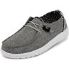 HEYDUDE Hey Dude Wendy Chambray Woven, Scarpe Moc Toe Donna, Onice, 38 EU