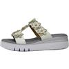 Cinzia Soft Sandali Ciabatte Gioiello Bianco/Argento, Zeppa 4 cm