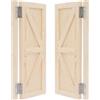 NoneDanGee Coppia di porte girevoli, porta a lamelle in legno di pino, 70 * 90 cm, set completo di porte saloon, ritorno automatico della porta, porte a battente, porte incernierate, porte girevoli in legno