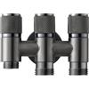 SANCHAKOU Rubinetto Sottolavabo Valvola Deviatrice Per Rubinetto A Tre Uscite Con Un Ingresso E Tre Uscite In Ottone G1/2 G1/2 + Doppia Filettatura G3/4 Grigia