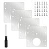 Qzakce Piastra di Riparazione Della Cerniere in Acciaio Inox Staffe di Riparazione per Porte con Cacciavite e Viti Hinge Repair Plate per Ante Armadi Cucina Credenze Porte Cerniere 4 Pezzi