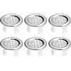QUARKZMAN Lavello Dettaglio Fuoriuscita Coperchio, 6pz Lavello Fuoriuscita cerchio 26mm Metallo Bagno Cucina Lavello Foro Inserisci Cappucci Rotondi, Argento