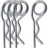 SKIR'CO (4 pezzi) Coppiglie a molla in acciaio zincato 4 mm, Clip R a doppio anello, Coppiglia a molla a forma di R