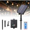 LYPPUL Kit Di Controllo Pannello Solare, 3,7 V 1200 MAh Pannello Con Batteria Al Litio, 8 Modalità Di Lampeggio, Centralina Solare Con Telecomando, Per Catene Luminose a LED Da 24V