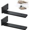 MLOQI 2 Pezzi Staffe per Mensole Pesanti Industrial, Reggimensola Legno, Reggi Mensola da Muro, Staffe a L, 5 mm di Spessore con Viti (15 cm)
