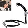 Weciau Tubo doccia doccia per lavabo, doccetta in ABS, accessori per parrucchieri con tubo lungo, soffione doccia per lavabo (nero)