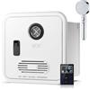 EXSHUING Scaldabagno Senza Serbatoio Per Camper, 55.000 Btu A Gas Propano Istantaneo Con Telecomando, 2,9-3,9 Gpm (11-14,8 L/Min) Flusso Continuo, 12v Cc Per Camper, Roulotte(White,With Shower)