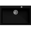 Generic Lavello cucina Ettore Mix nero 1 vasca/vascone 79 x 50 cm piletta di scarico con azionamento automatico Made in Italy