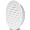 Repa Market Griglia di Ventilazione Rotonda da 100 mm Bianco Griglia di Aerazione in Plastica con Schermo a Maglia Integrato Uscita Aria con Lamelle per Scarico e Alimentazione per Parete o Soffitto