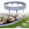 ACXIN Bordo per aiuole da giardino, 5 m, effetto rattan, con 5 elementi da 100 cm, per palizzate da giardino, rotondo, in plastica, resistente ai raggi UV (5 pezzi, grigio)