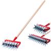 KADAX STAR FREACHING MACCHING, ROUTER GARDENE METALLE, briciole allentarsi il terreno, coltivatore giardino, prato, erba, zappa a rullo, briciole pavimento (con 6 stelle, maniglie in legno))
