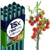 KADAX Supporti in Acciaio Plasticato - 15 x 180cmx11mm, Sostegni per Pomodori, Bastoncini di Supporto per Piante Rampicanti, Pali per Orto e Giardino