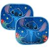 CARTOON Tendine parasole laterali Stitch blu Disney per bambini coppia di tendine per auto 44 x 33 cm protezione raggi UV